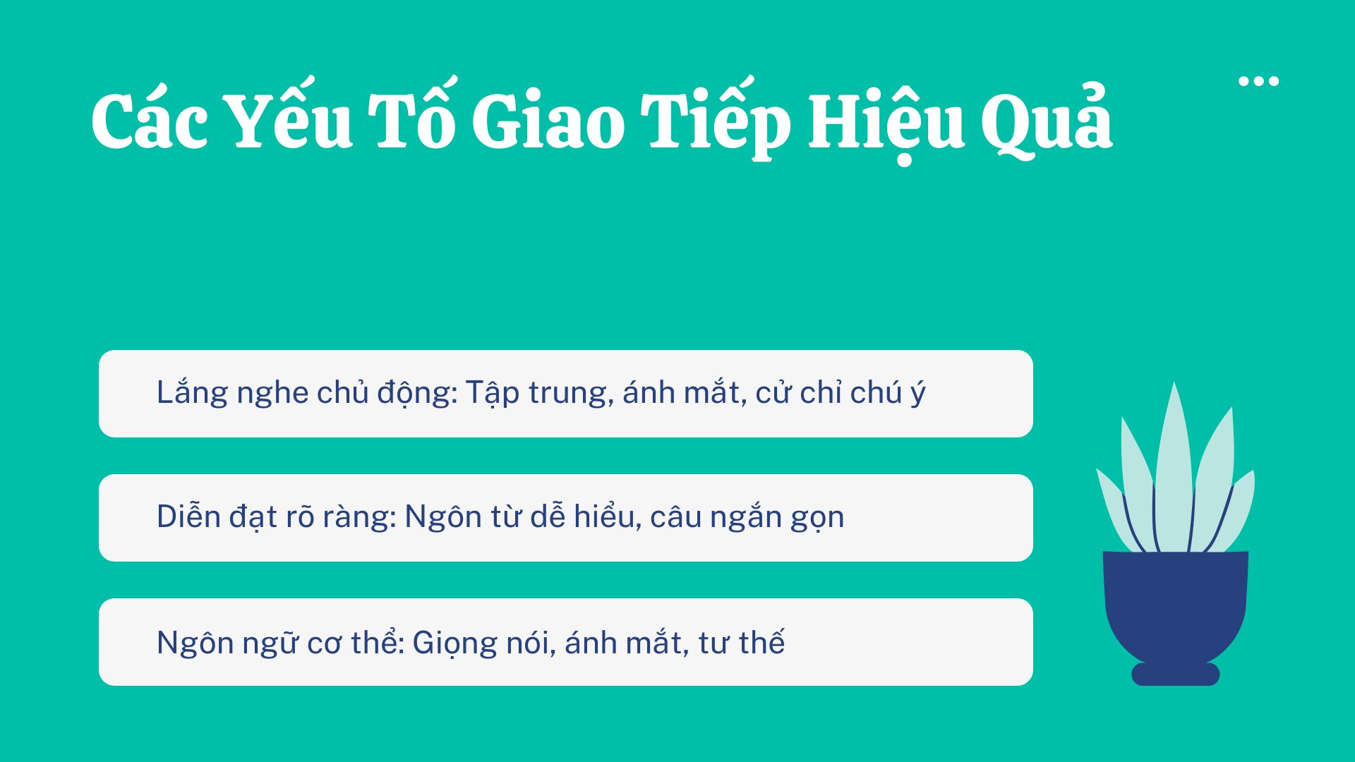 2. Các Yếu Tố Giao Tiếp Hiệu Quả